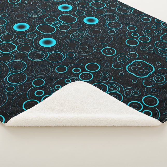 Blue Neon Circles Sherpa Throw (3/4)