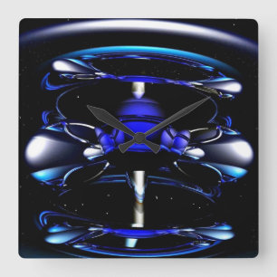 blue neon clock