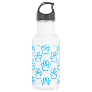 Blue Neon Dog Paw Print Pattern 532 Ml Water Bottle