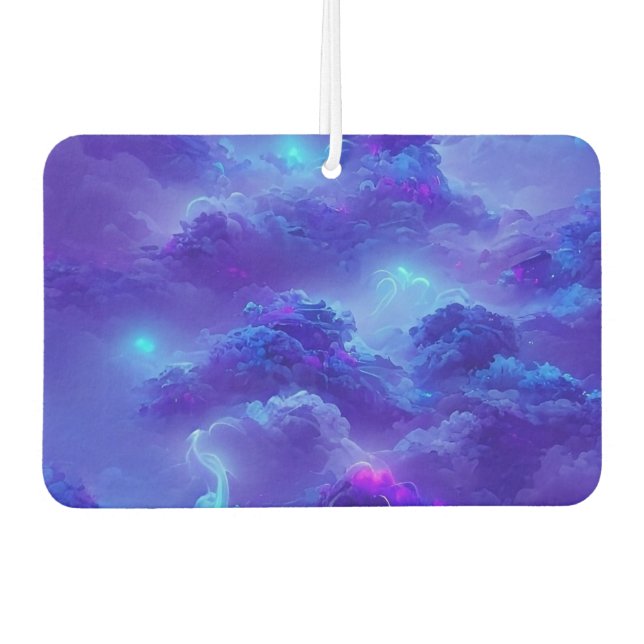 Blue neon lightning sky effect air freshener (Front)