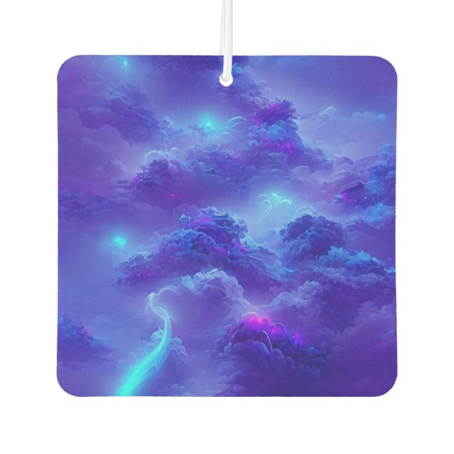 Blue neon lightning sky effect air freshener (Front)