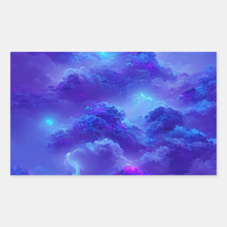 Blue neon lightning sky effect sticker