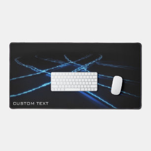 Blue Neon Lights Custom Gaming Extended Desk Mat
