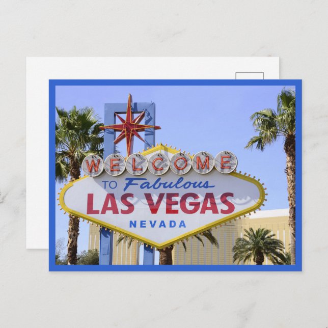 Blue Nevada Welcome Sign Las Vegas postcard (Front/Back)