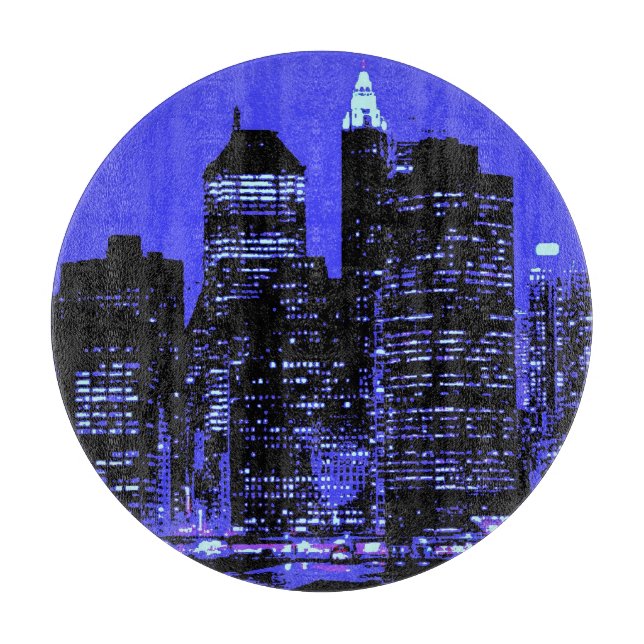 Blue New York City Cutting Board (Front)