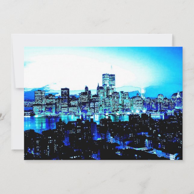 Blue New York City Invitation (Front)