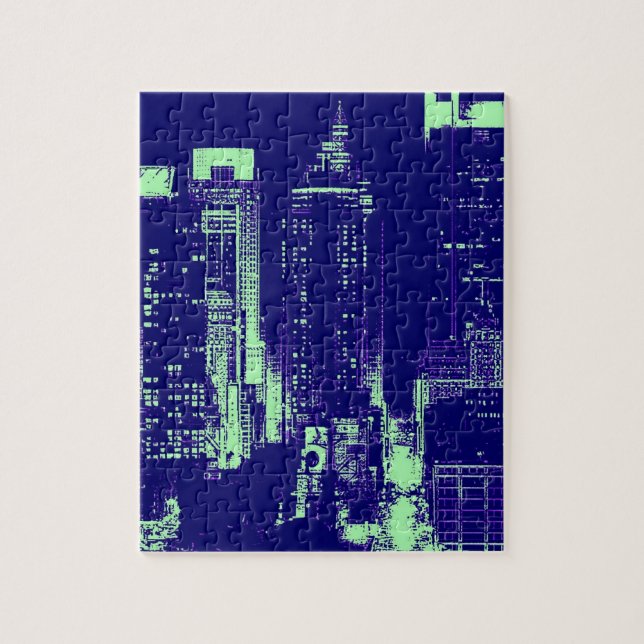 Blue New York City Jigsaw Puzzle (Vertical)