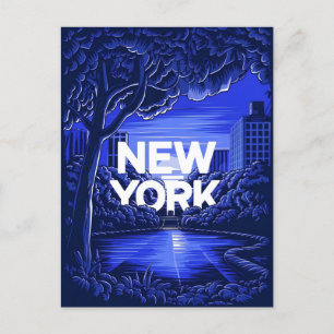 blue new york  postcard