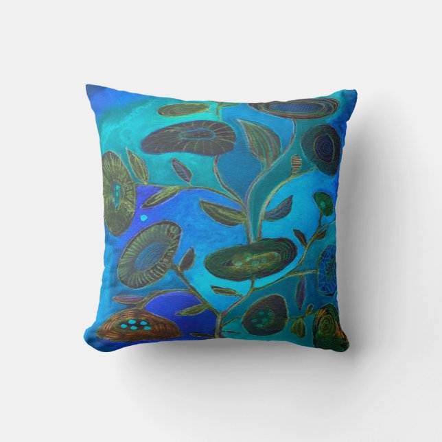 blue night keychain throw pillow (Front)