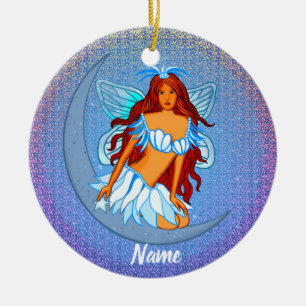 Blue Night Moon Fairy ornament
