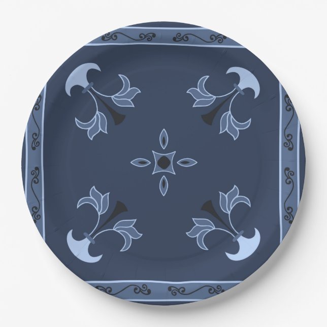 Blue Night Paper Plate (Front)