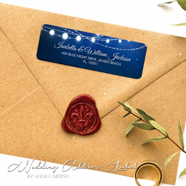 Blue Night & Silver String Lights Wedding Address (Creator Uploaded)