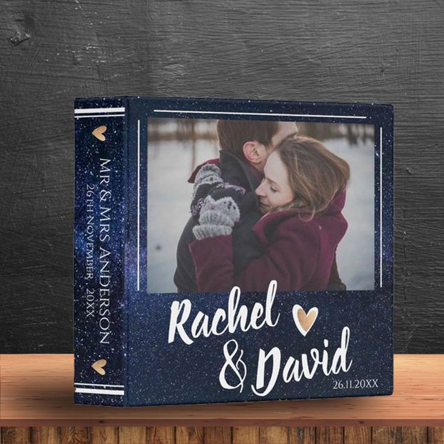 Blue Night Sky Under the Stars  Wedding Photo Binder (Creator Uploaded)