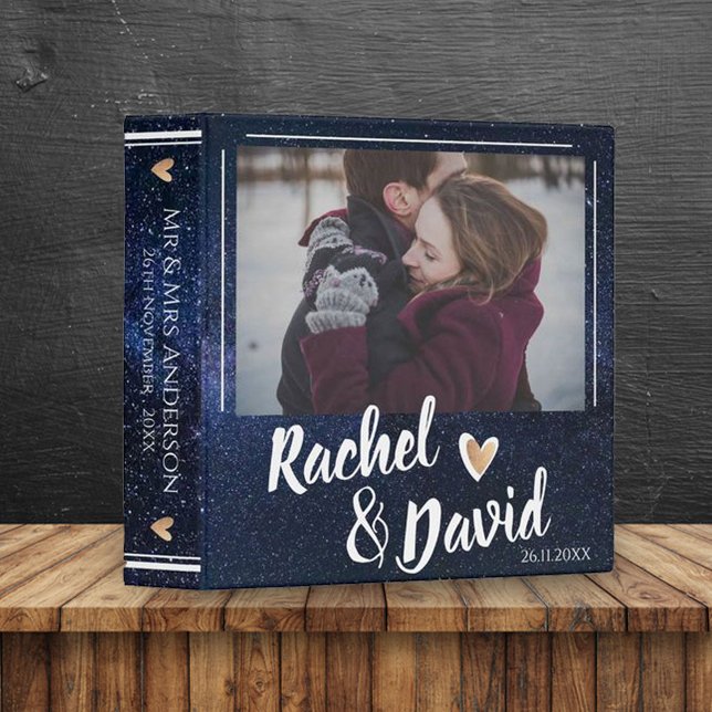 Blue Night Sky Under The Stars Wedding Photo Binder (Creator Uploaded)