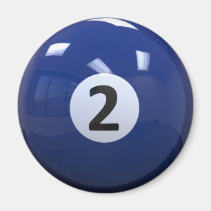 Blue No. 2 Billiard Pool Ball Magnet