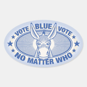 Blue No Matter Who Oval Sticker