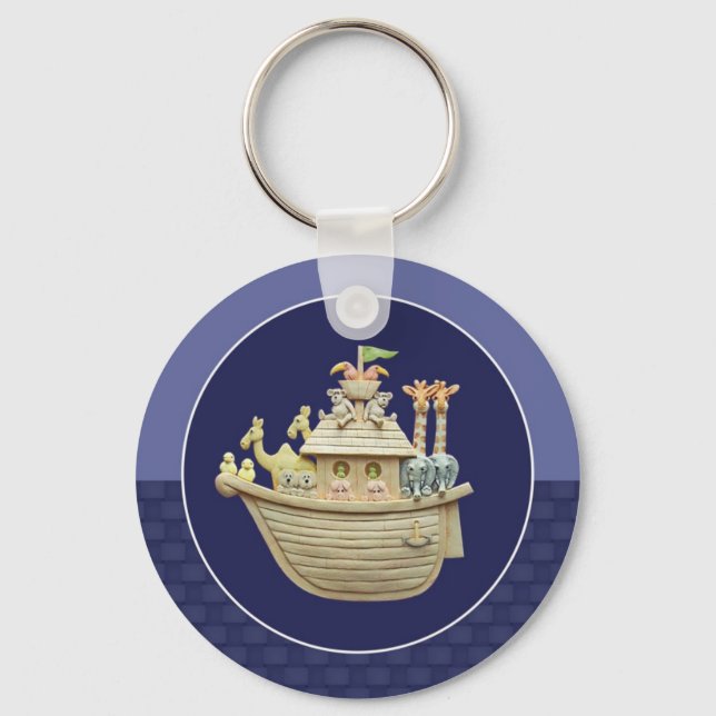 Blue Noah's Ark Keychain (Front)