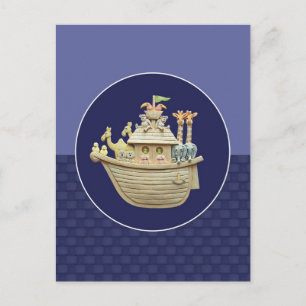 Blue Noah's Ark Postcard