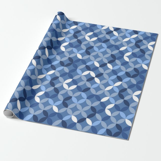 Blue Nordic style hygge design cool Wrapping Paper (Unrolled)