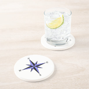 Blue North Arrow Coaster