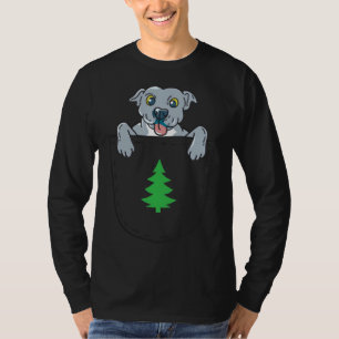 Blue Nose Pit Bull Puppy In Pocket &amp Christmas  T-Shirt