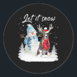 Blue Nose Pitbull Santa Dog Christmas Snowman Xmas Classic Round Sticker<br><div class="desc">Blue Nose Pitbull Santa Dog Christmas Snowman Xmas Pajama</div>