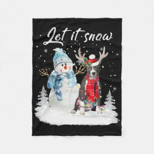 Blue Nose Pitbull Santa Dog Christmas Snowman Xmas Fleece Blanket