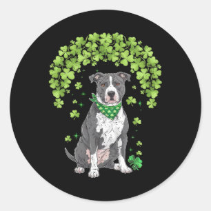 Blue Nose Pitbull St Patricks Day Lover Irish Sham Classic Round Sticker