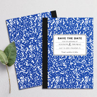 Blue Notebook Teacher Funny Save The Date Wedding
