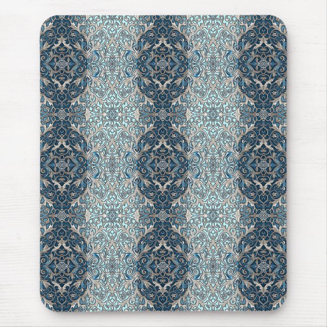 Blue Nouveau Mouse Pad (Front)