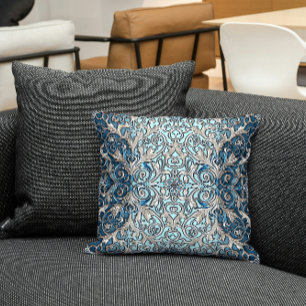 Blue Nouveau Pillow