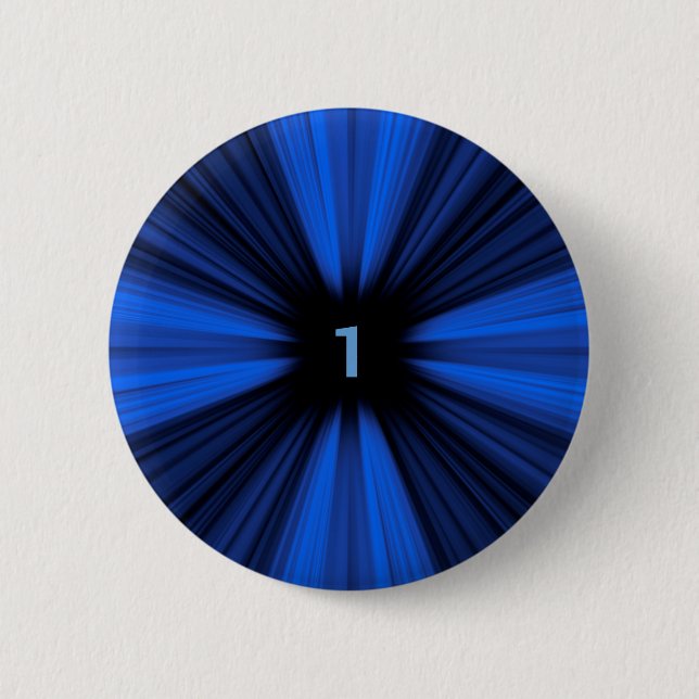Blue number 1 2 inch round button (Front)