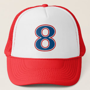 Blue Number 8 Trucker Hat