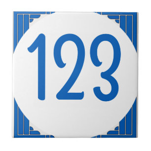 Blue Number for house numbers Tile