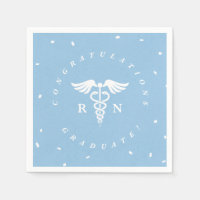 Blue Nursing School Graduation Party Napkins