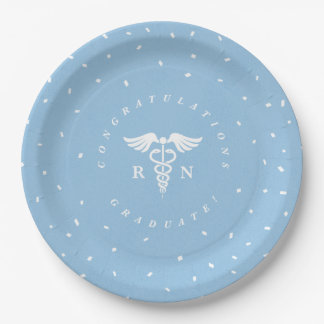 Blue Nursing School Graduation Party Plates