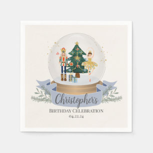 blue nutcracker christmas birthday party tableware napkin