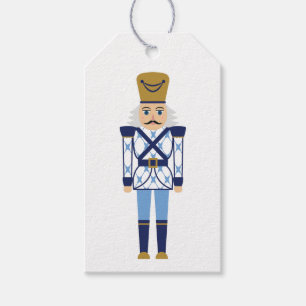 Blue Nutcracker Gift Tags, Blue & White Christmas Gift Tags