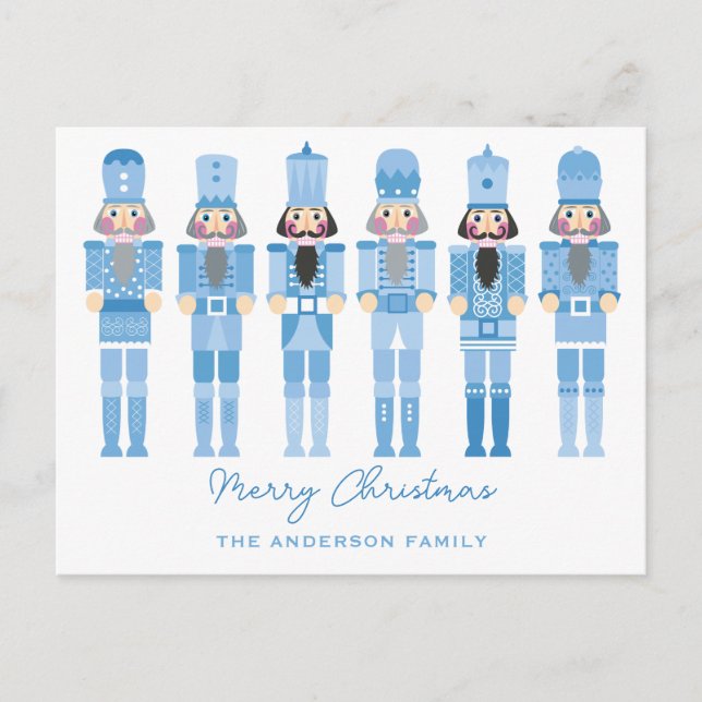 BLUE NUTCRACKERS CHRISTMAS  POSTCARD (Front)