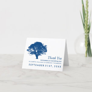 Blue Oak Tree, Rustic & Minimalistic Thank You Card
