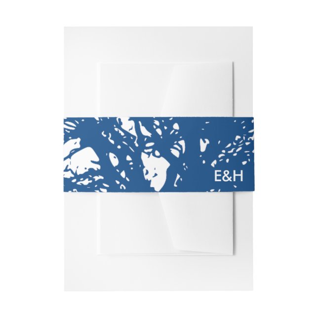 Blue Oak Tree, Rustic & Minimalistic Wedding Invitation Belly Band (Front Example)