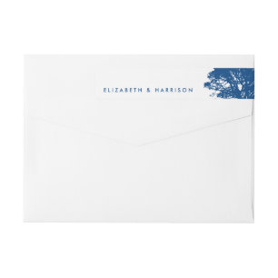 Blue Oak Tree, Rustic & Minimalistic Wedding Wrap Around Label
