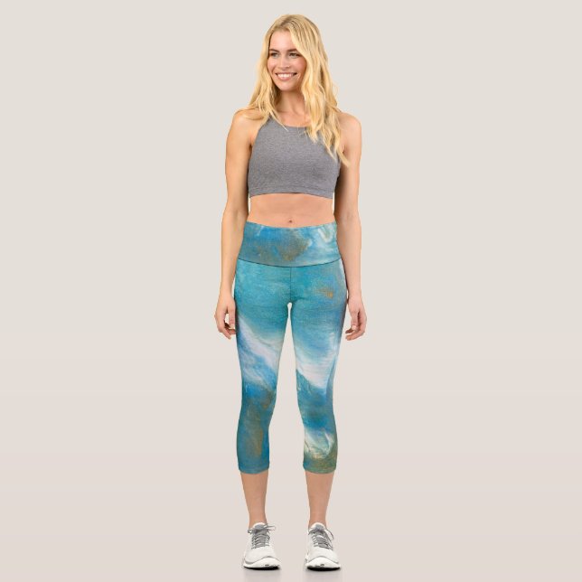 Blue Ocean 1 High Waisted Capris  (Front)