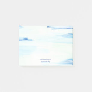 Blue Ocean Abstract Art Personalized Name Post-it Notes