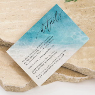 Blue Ocean Beach Summer Mariage Détails Cartes