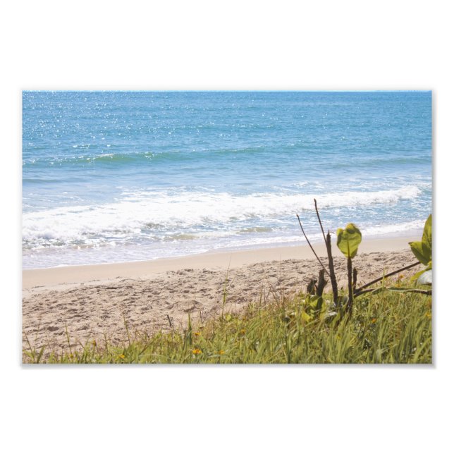 Blue Ocean Beach Waves Photographie (Devant)