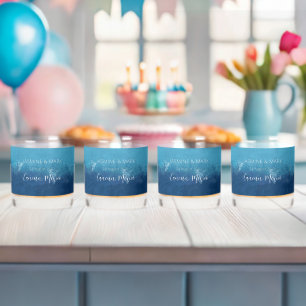 Blue Ocean Beach Wedding Custom Names Whiskey Glass