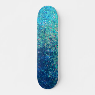 Blue Ocean Glitter Skateboard, 7¾" Deck Skateboard
