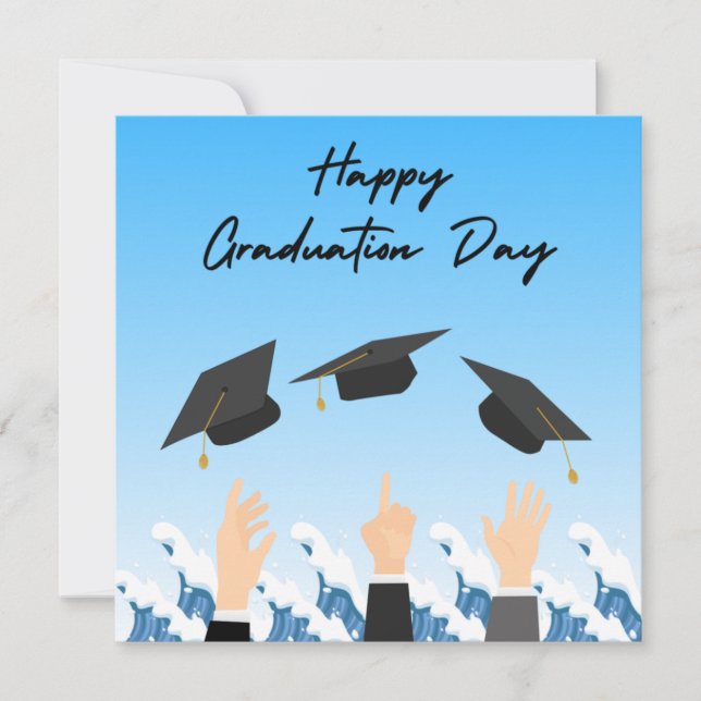 Blue Ocean Graduation Party  Holiday Card (Front)