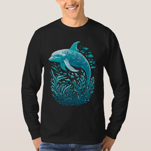 Blue Ocean Life Dolphin T-Shirt (Front)